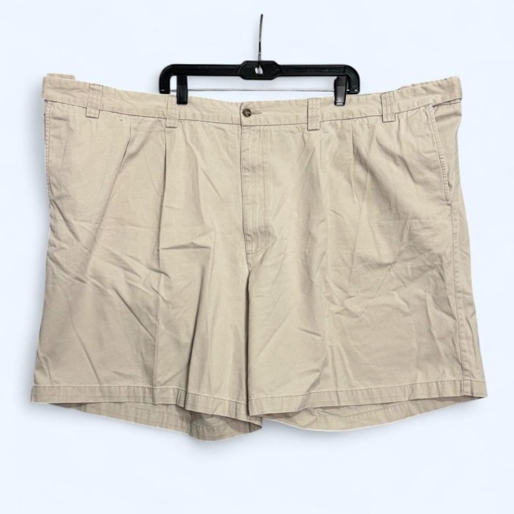 Harbor Bay Khaki Shorts Sz 54 Beige Classic Flat Front Casual Dad‎ Core Big Tall